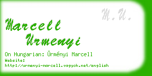 marcell urmenyi business card